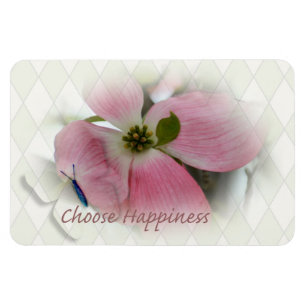 Dogwood and Butterfly Happiness Magnet