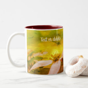Dogwood Blossom Pair Floral Art Personalized Two-Tone Coffee Mug