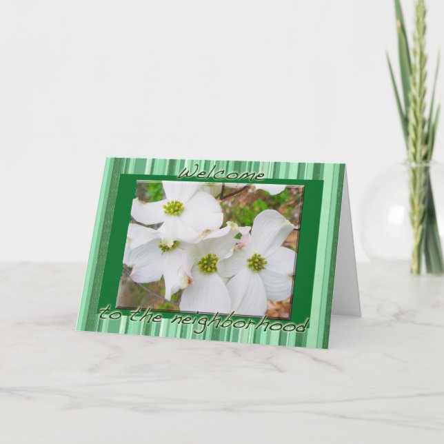Dogwood Blossoms Bienvenue à la carte de voisinage (Devant)