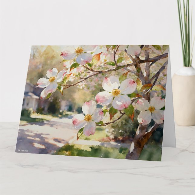 Dogwood Blossoms Study C In Watercolor Card (Front)