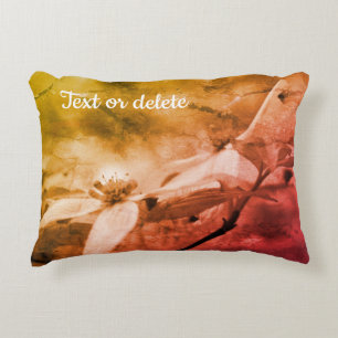 Dogwood Flower Black And White Vintage Accent Pillow
