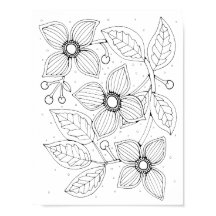 Dogwood Flower Gem Colouring Page Art Poster