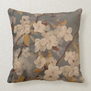 Dogwood Flower Painting Throw Pillow