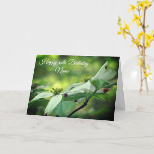 Dogwood Flower Pair Personalized Birthday Card