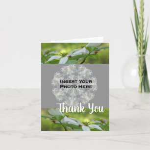 Dogwood Flower Personalized Wedding Photo  Thank You Card