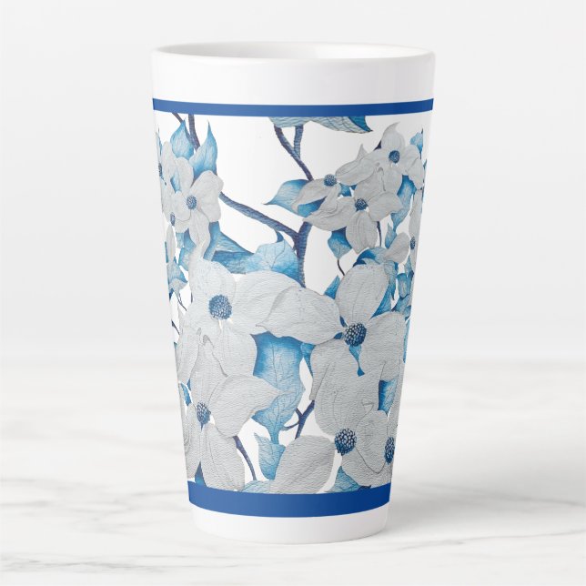 Dogwood Flowers on a Large Latte Mug (Front)