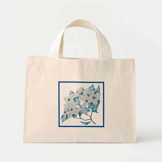 Dogwood Flowers on a Tiny Tote  (Front)