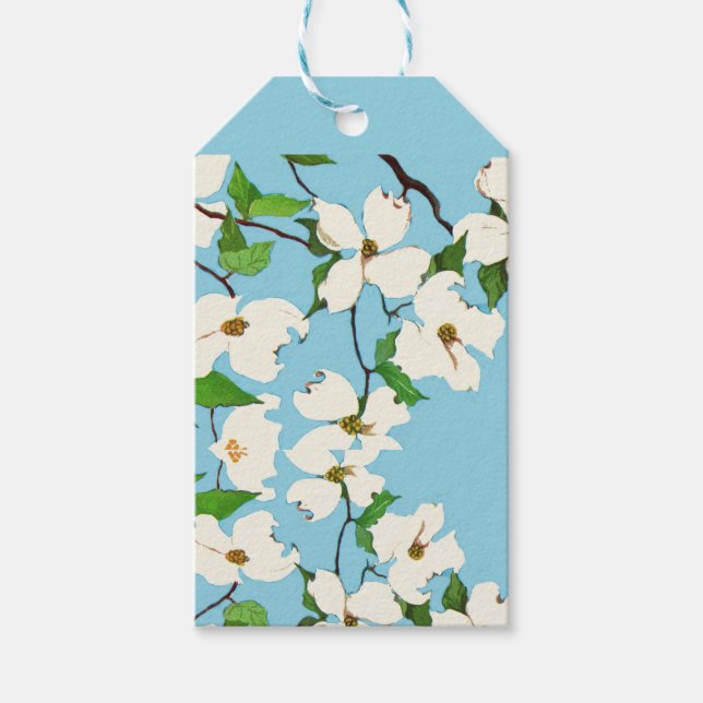 dogwood flowers print gift tags (Front)