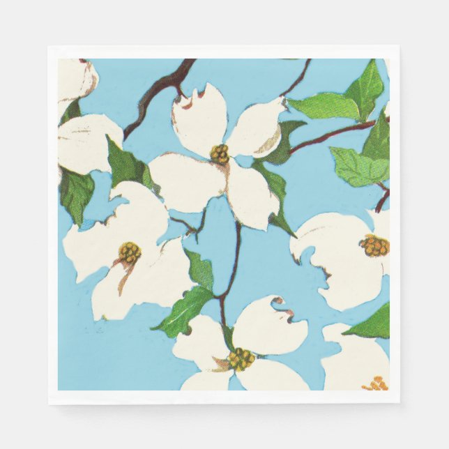 dogwood flowers print napkin (Front)