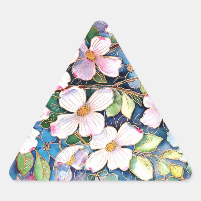 Dogwood IV Watercolor Triangle Sticker (Front)