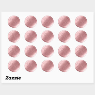 Dogwood Pink Script Monogram Wax Seal Stickers