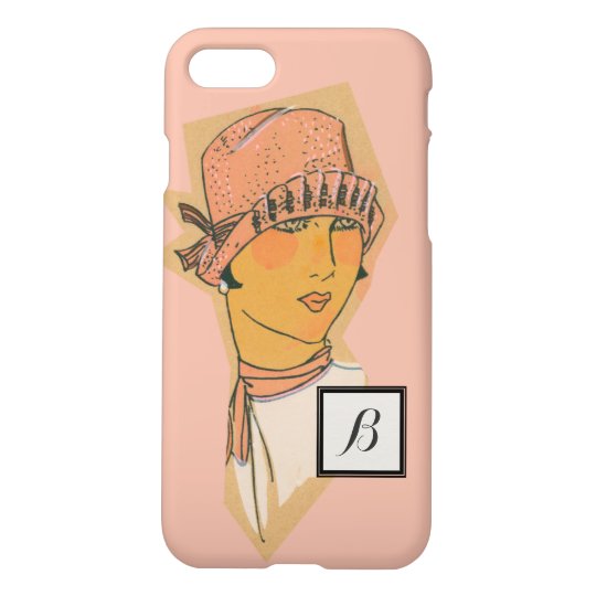 Dogwood Pink Vintage Flapper Monogram iPhone 8/7 Case