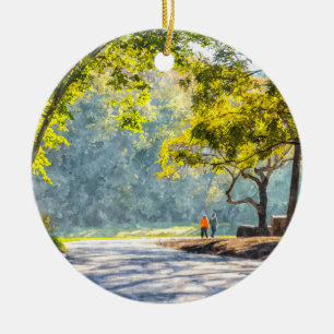 Dogwood Stroll Painterly Ceramic Ornament