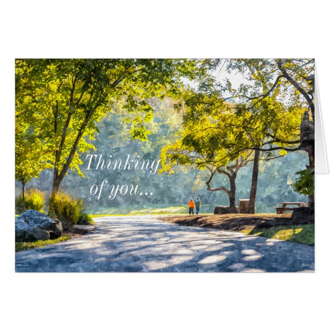 Dogwood Stroll Painterly Thinking Of You Card (Front Horizontal)