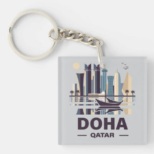 Doha Qatar Arabia Peninsula Keychain
