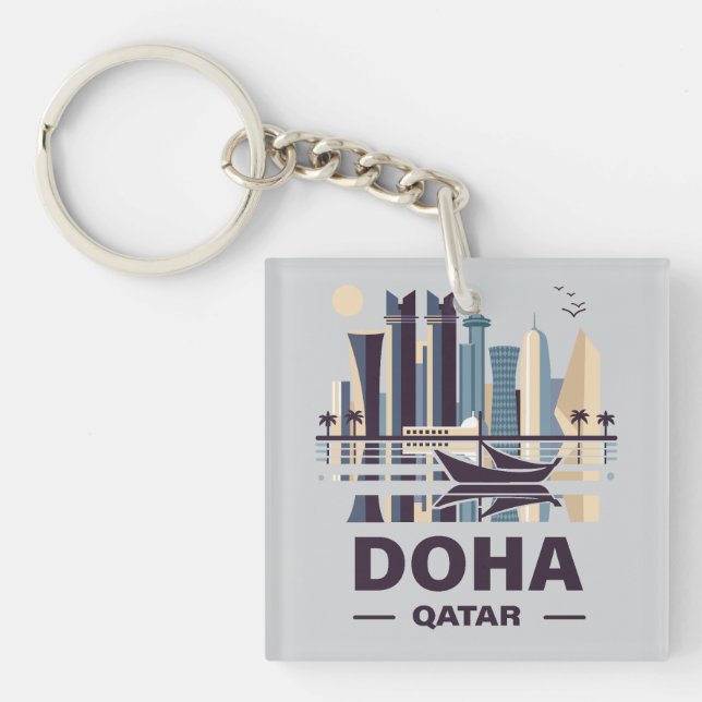 Doha Qatar Arabia Peninsula Keychain (Front)