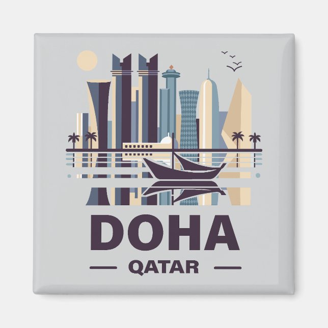 Doha Qatar Arabia Peninsula Magnet (Front)