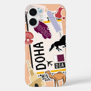 Doha Qatar Boarding Pass iPhone 16 Case