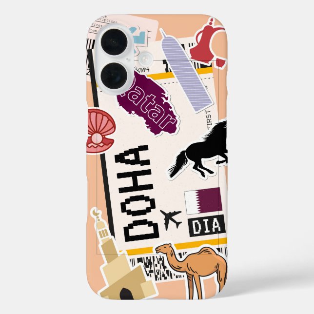Doha Qatar Boarding Pass Case-Mate iPhone Case (Back)