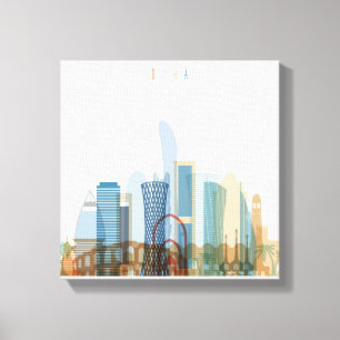 Doha, Qatar City Skyline Canvas Print