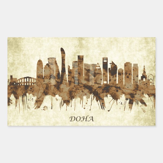 Doha Qatar Cityscape Sticker (Front)