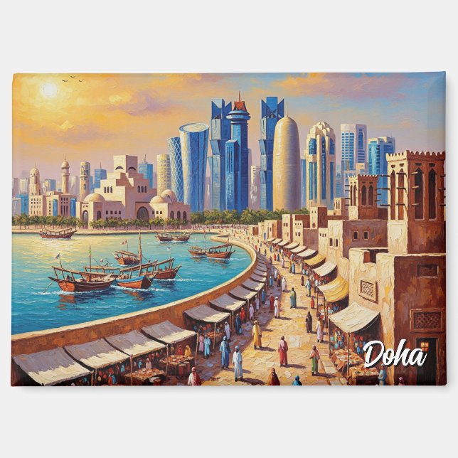 Doha Qatar Travel Magnet (Front)