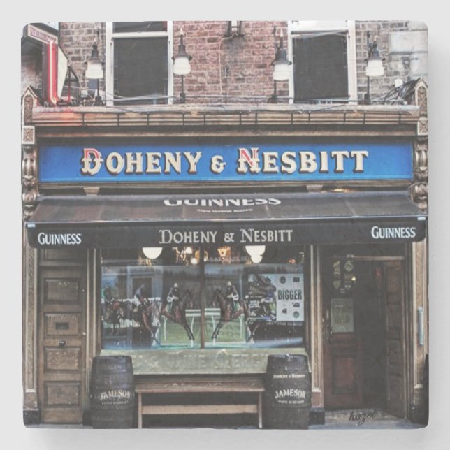 Doheny and Nesbitt, Irish Pub Marble Coaster. Stone Coaster (Front)