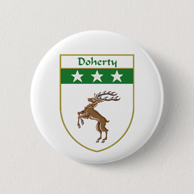 Doherty Coat of Arms/Family Crest 2 Inch Round Button (Front)