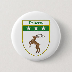 Doherty Coat of Arms/Family Crest 2 Inch Round Button