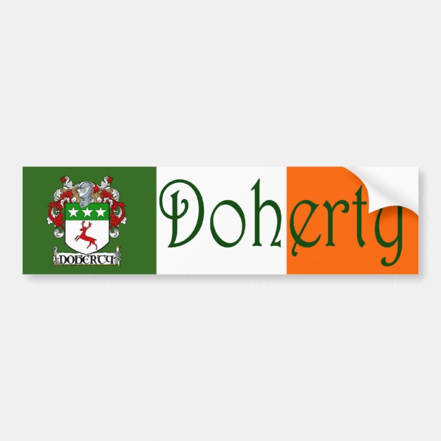 Doherty Coat of Arms Flag Bumper Sticker (Front)