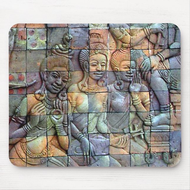 Doi Inthanon Chedi Carved Tiles Mouse Pad (Front)