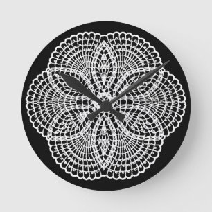 Doily Art Round Clock