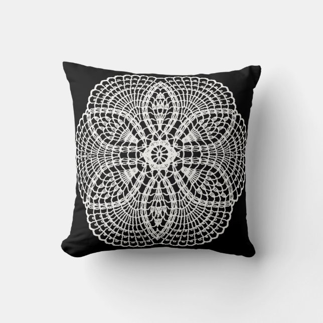 Doily Art Throw Pillow (Front)