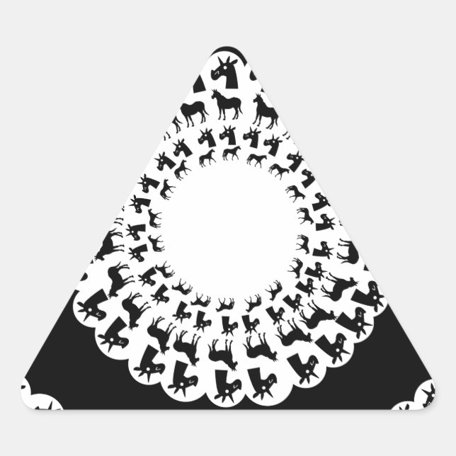 Doily Unicorn Triangle Sticker (Front)