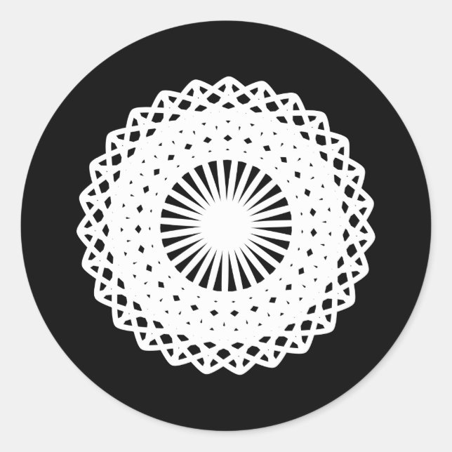 Doily. White lace circle image. Classic Round Sticker (Front)