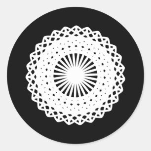Doily. White lace circle image. Classic Round Sticker