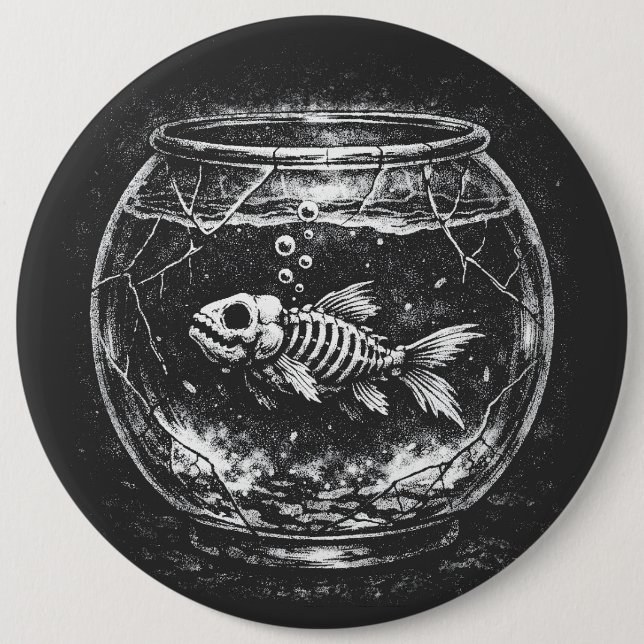 "Doing Great" - Goldfish by BurnsInHell 6 Inch Round Button (Front)