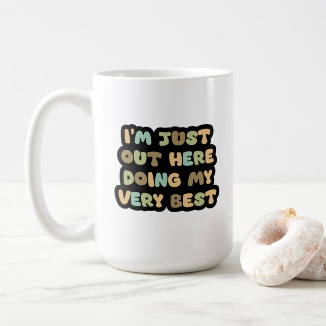 Doing My Best 😁 coffee mug 15oz (With Donut)