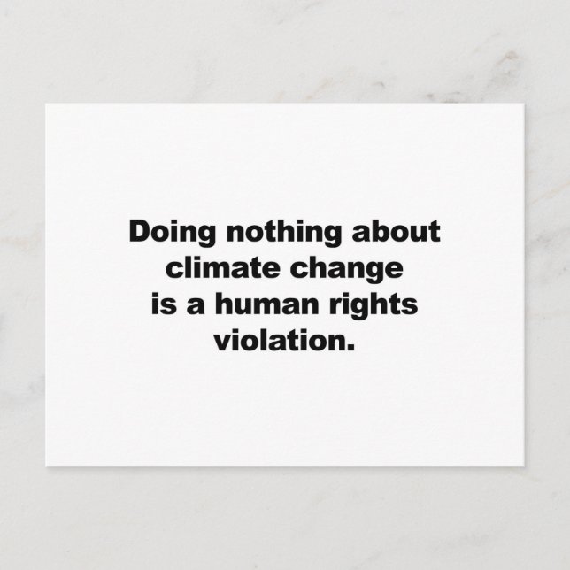 Doing nothing about climate change postcard (Front)