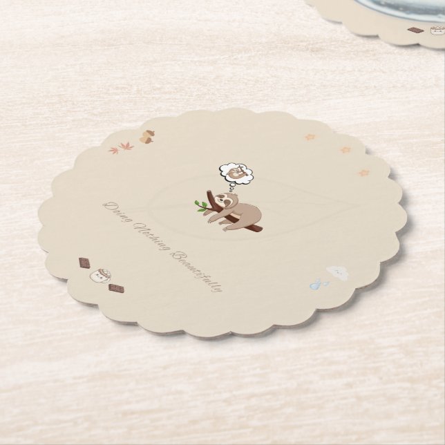 Doing Nothing Beautifully Sloth Coaster (Angled)