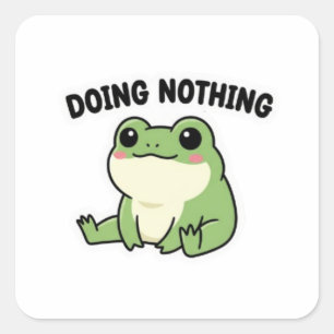Doing Nothing Frog Sticker Cute Relaxed Frog Meme 