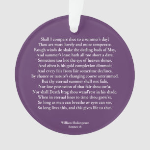 Dois-je te comparer à un jour d'été ? sonnet 18