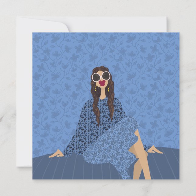 Dolce Far Niente Fashion Illustration Card (Front)