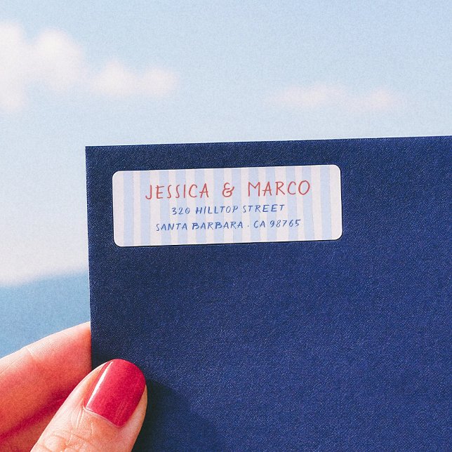 Dolce Vita Blue Stripes Return Address (Creator Uploaded)