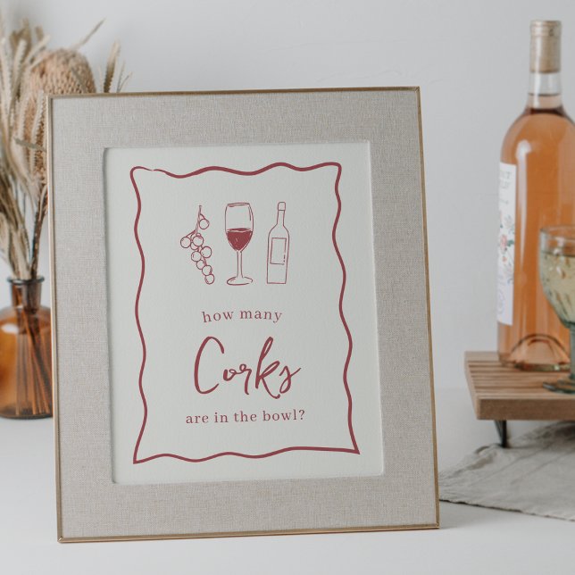 Dolce Vita Bridal Shower "How Many Corks" Sign (Creator Uploaded)