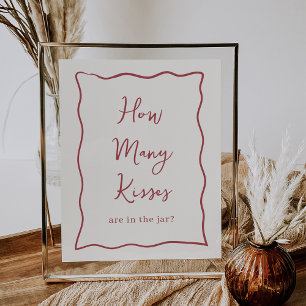 Dolce Vita Bridal Shower "How Many Kisses" Sign