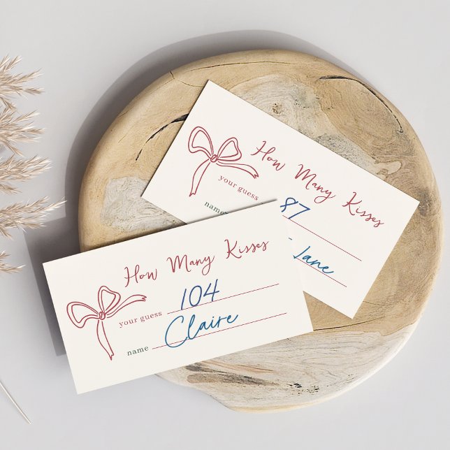 Dolce Vita Bridal Shower Kisses Guess Card (Creator Uploaded)