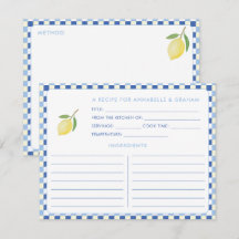 Dolce Vita Geometric Bridal Shower Recipe Card
