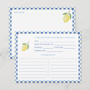 Dolce Vita Geometric Bridal Shower Recipe Card