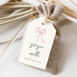 Dolce Vita Handwritten Bridal Shower Gift Tags<br><div class="desc">This beautiful Italian inspired bridal shower design features green handwritten style cursive lettering accented with a pink ribbon bow illustration.  These elegant Mediterranean bridal shower favour tags feature "grazie mille" in hand lettered script with your event name beneath.</div>